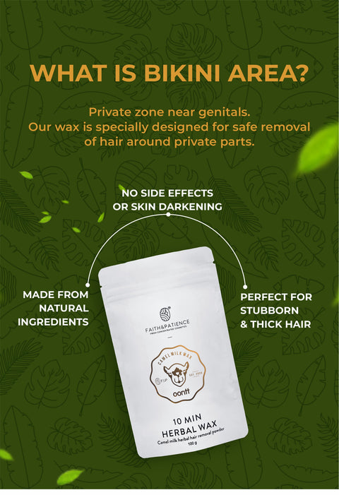 Herbal Bikini Wax Hair Removal Powder - 10 Min Wax