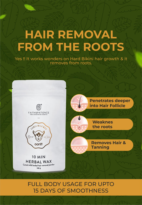 Herbal Bikini Wax Hair Removal Powder - 10 Min Wax