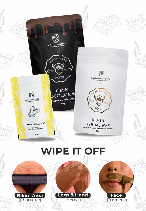 Bikini + Body + Facial Hair Removal Powder (Pack of Three)