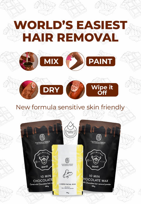 2 Full Body Chocolate Wax + 1 Turmeric Facial Wax