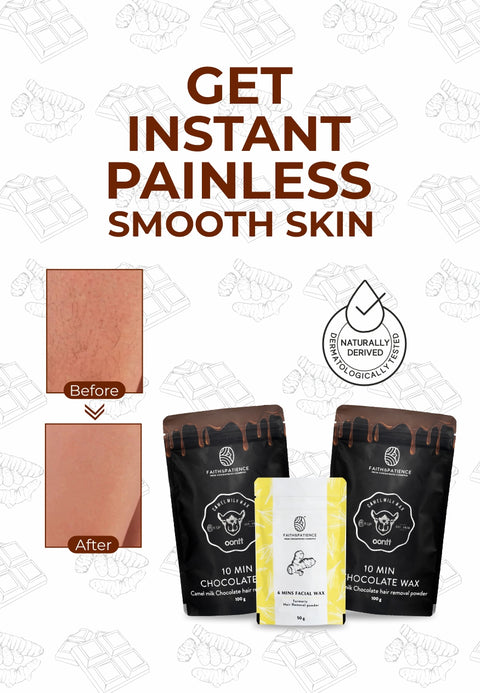 2 Full Body Chocolate Wax + 1 Turmeric Facial Wax