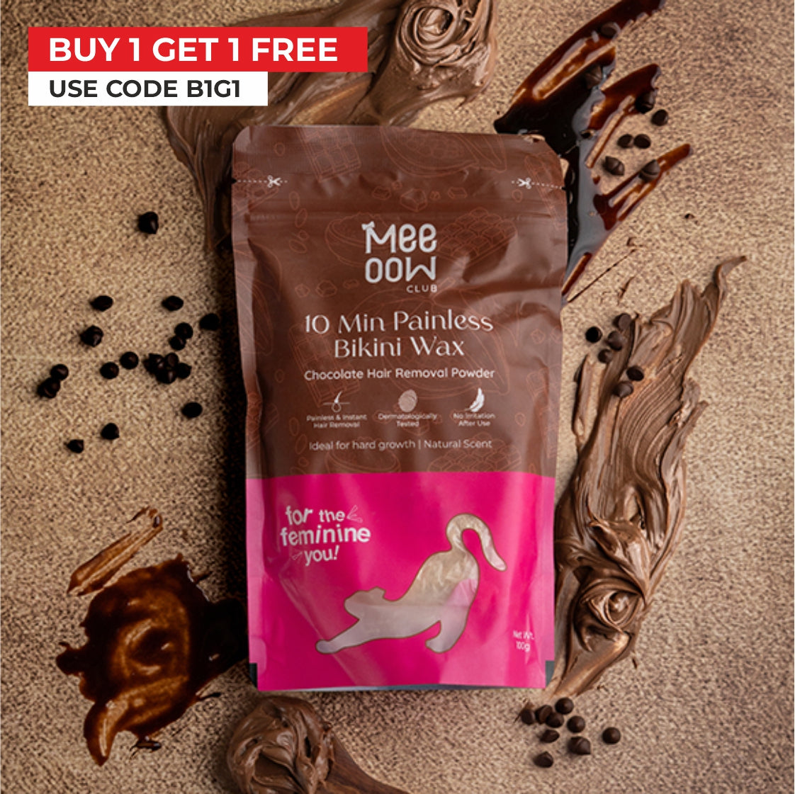 4-in-1 Chocolate Bikini Hair Removal Powder Mask