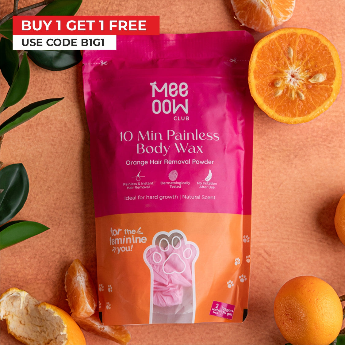 4-in-1 Orange Body Hair Removal Powder Mask