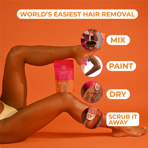 Orange Body Hair Removal Powder Wax