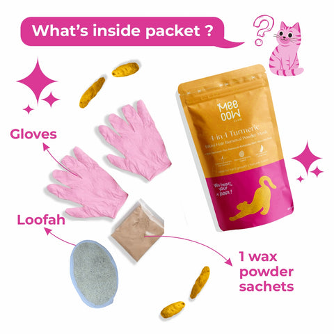 4-in-1 Turmeric Bikini Hair Removal Wax Powder Mask