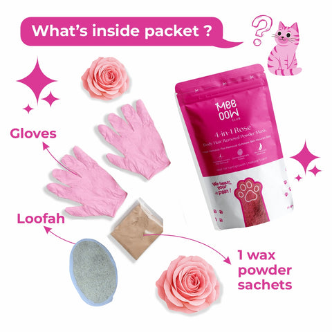 4-in-1 Rose Body Hair Removal Wax Powder Mask