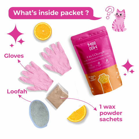 4-in-1 Orange Body Hair Removal Wax Powder Mask