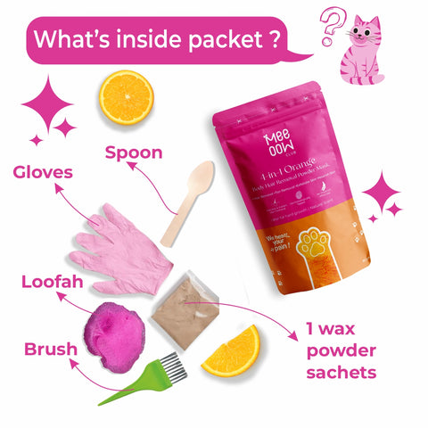 4-in-1 Orange Body Hair Removal Powder Mask