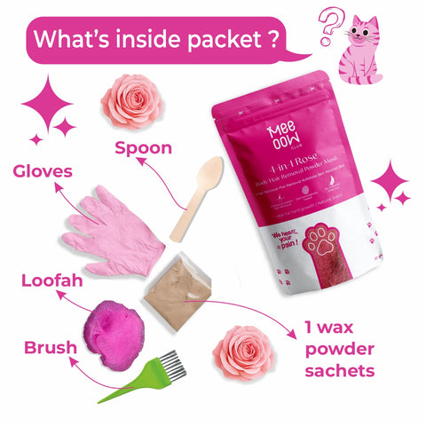 4-in-1 Rose Body Hair Removal Powder Mask