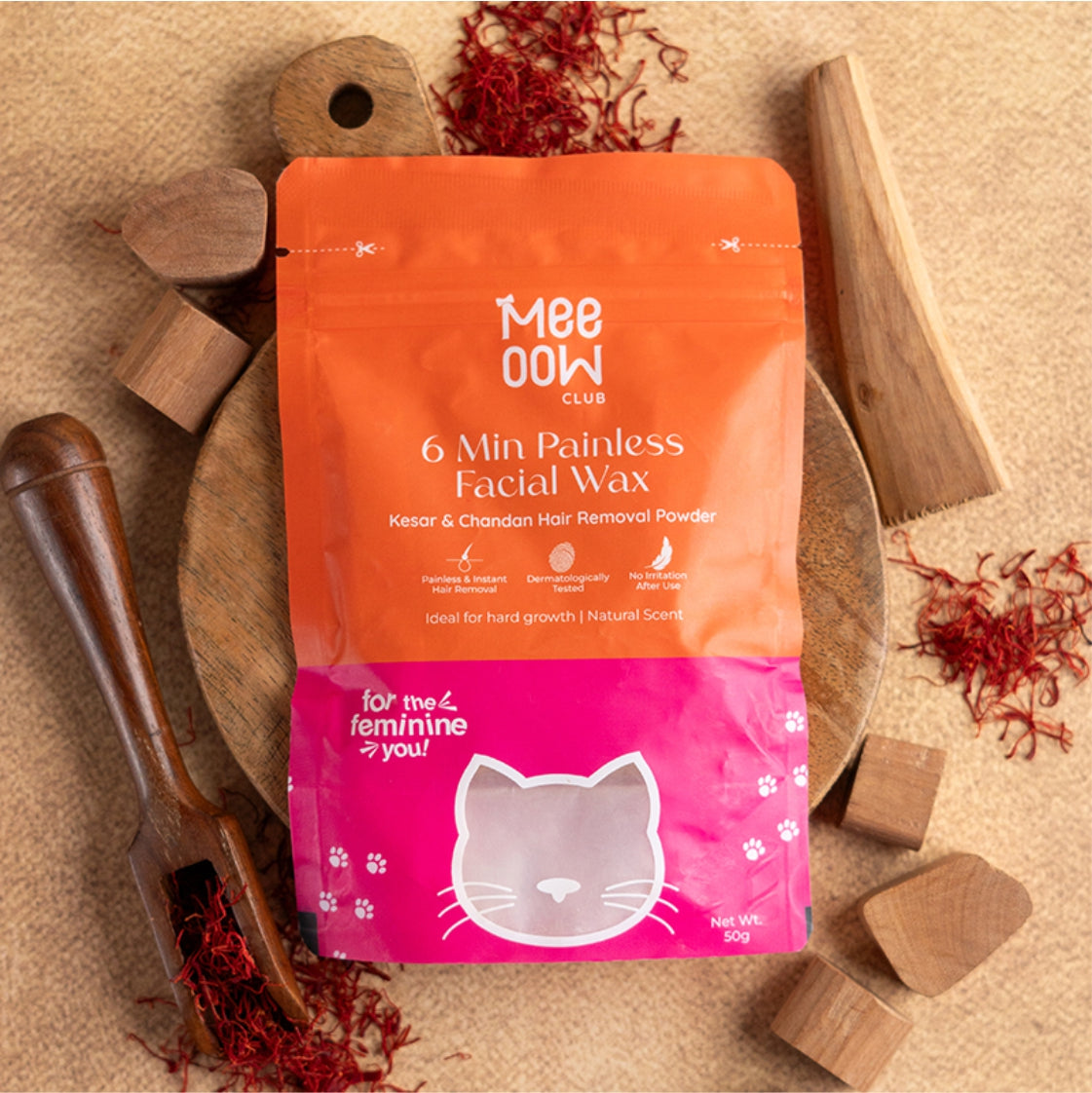 4-in-1 Kesar & Chandan Facial Hair Removal Powder Mask