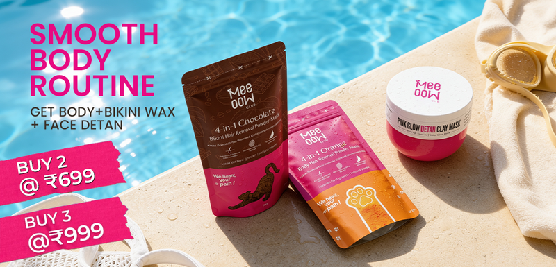 Meeoow Club 10 Min Painless Bikini Wax Powder - For Bright, Smooth and Gentle Skin Care
