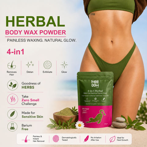 Herbal Bikini Hair Removal Mask + Mogra Body Hair Removal Mask + Pink Glow Detan Clay Mask - Combo of 3