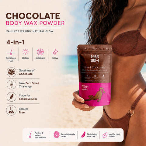 Chocolate Bikini Hair Removal Mask + Orange Body Hair Removal Mask + Morrocon Nila Powder Clay Mask - Combo of 3