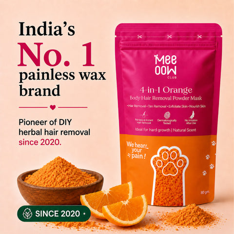 4-in-1 Orange Body Hair Removal Wax Powder Mask