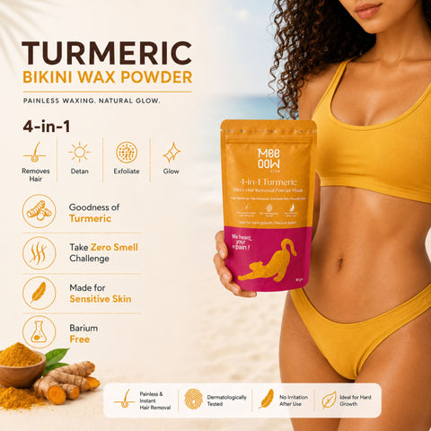 Turmeric Bikini Hair Removal Mask + Rose Body Hair Removal Mask + Pink Glow Detan Clay Mask - Combo of 3