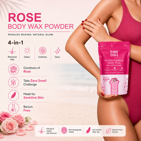 Turmeric Bikini Hair Removal Mask + Rose Body Hair Removal Mask + Pink Glow Detan Clay Mask - Combo of 3