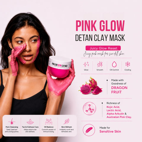 Turmeric Bikini Hair Removal Mask + Rose Body Hair Removal Mask + Pink Glow Detan Clay Mask - Combo of 3