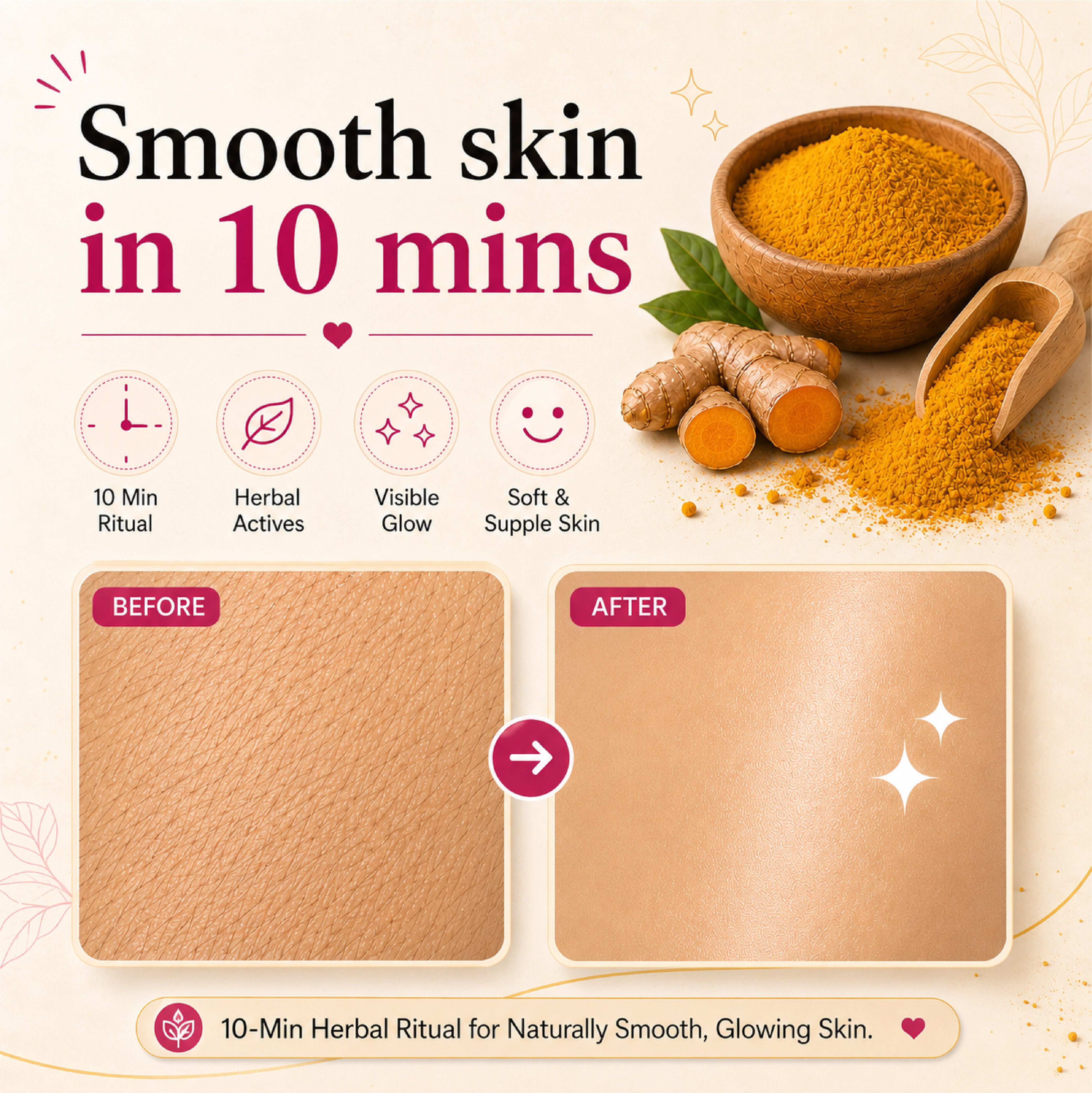 4-in-1 Turmeric Bikini Hair Removal Wax Powder Mask