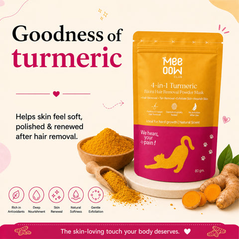 4-in-1 Turmeric Bikini Hair Removal Wax Powder Mask