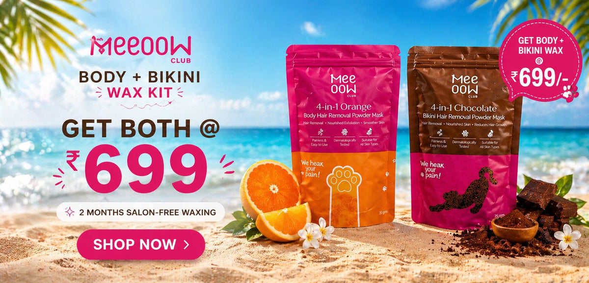 Meeoow Club 10 Min Painless Bikini Wax Powder - For Bright, Smooth and Gentle Skin Care