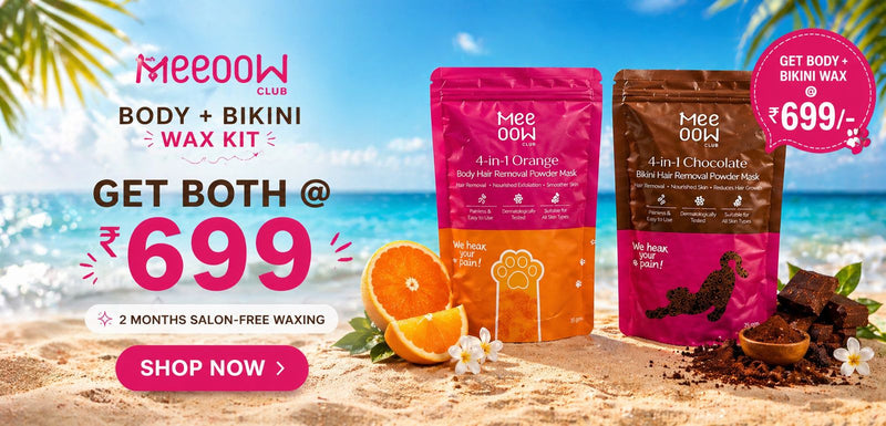 Meeoow Club 10 Min Painless Bikini Wax Powder - For Bright, Smooth and Gentle Skin Care